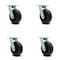 Service Caster 6 Inch Polyolefin Swivel Caster Set with Ball Bearing and Swivel Lock SCC SCC-30CS620-POB-BSL-4 - alternate 1